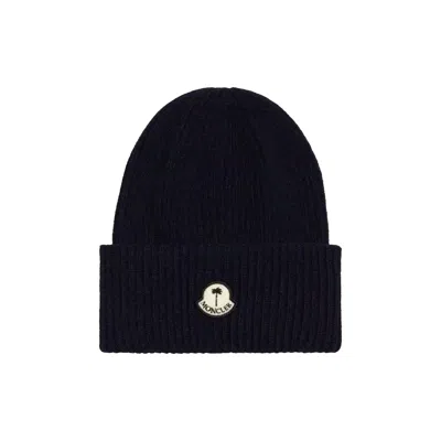 Pre-owned Moncler X Palm Angels Tricot Beanie Hat 'blue' | Men's Size Onesize