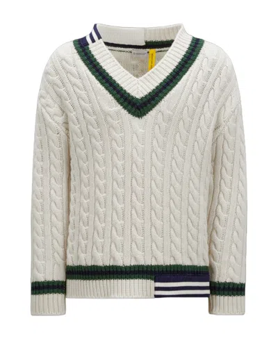 Moncler X Palm Angels V-neck Jumper In White