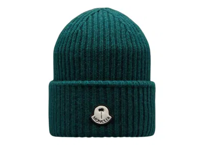 Pre-owned Moncler X Palm Angels Wool Beanie In Forest Green