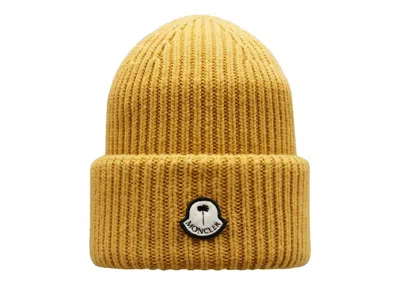 Pre-owned Moncler X Palm Angels Wool Beanie In Yellow