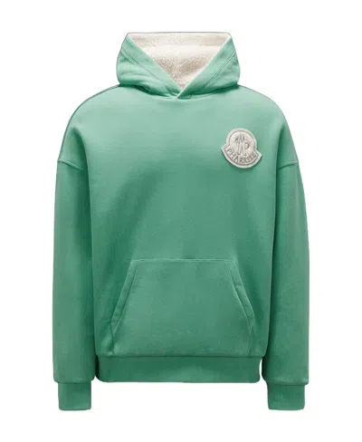 Moncler X Pharrell Williams Double-sided Hooded Sweater In Green