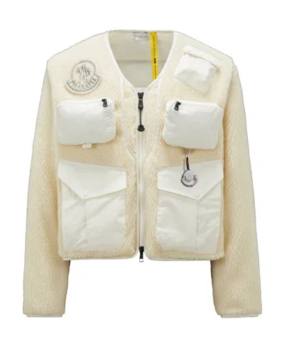Moncler X Pharrell Williams Logo Zipper Casual Jacket In White