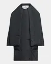 Moncler X Qiu Hao Gaoya Long Down Coat With Detachable Scarf In Gray