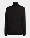 Moncler X Qiu Hao Wool And Silk Turtleneck In Black