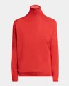 Moncler X Qiu Hao Wool And Silk Turtleneck In Red