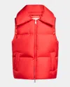 Moncler X Qui Hao Linglong Down Vest With Removable Hood In Red