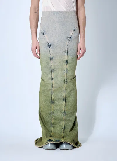 Moncler X Rick Owens Acid Degrade Al Maxi Skirt In Green