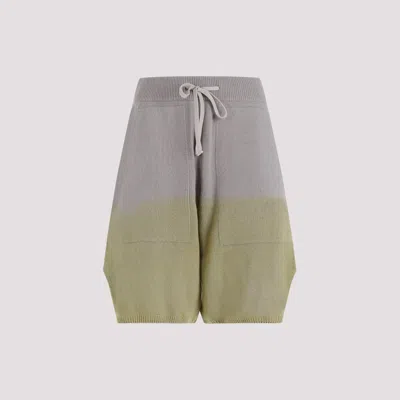 Moncler X Rick Owens Loose Fit Cashmere Shorts In Green
