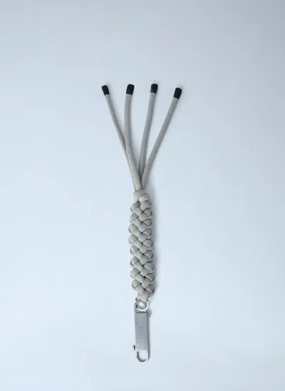 Moncler X Rick Owens Braided Rope Keychain In Gray