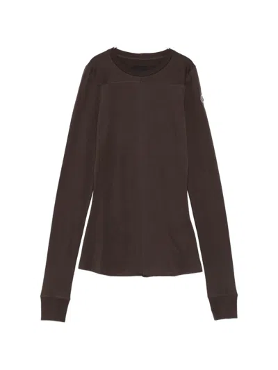 Moncler X Rick Owens Cotton Crewneck Sweater In Brown