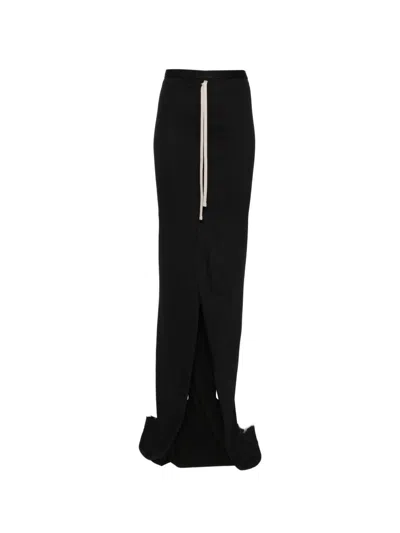 Moncler X Rick Owens Cotton Long Skirt In Black