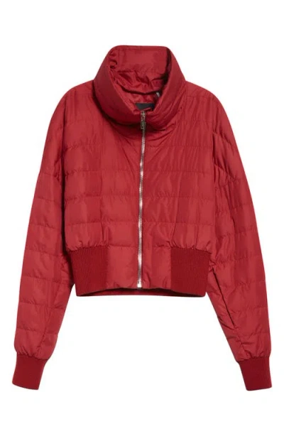 Moncler X Rick Owens Crop Down Puffer Jacket In Red