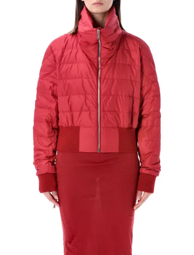 Moncler X Rick Owens Cropped Jacket In Red