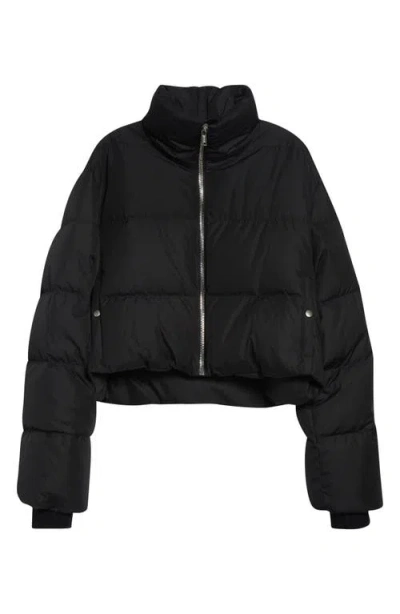 Moncler X Rick Owens Cyclopic Crop Down Puffer Jacket In Black
