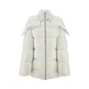 Moncler X Rick Owens Hooded Cyclopic Coat In White