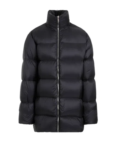 Moncler X Rick Owens Cyclopic Logo-patch Padded Coat In Black