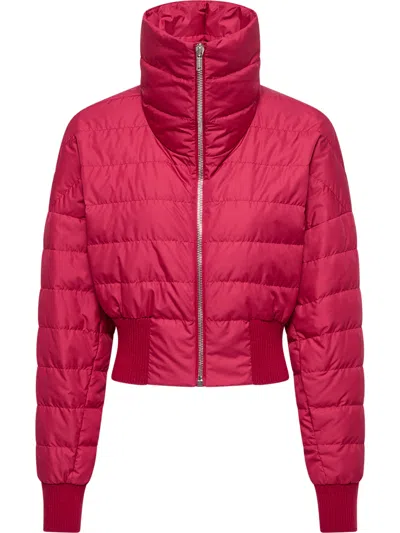 Moncler X Rick Owens Front Zip High Collar Coat - Loose Fit - Size 0 In Red