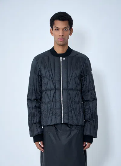 Moncler X Rick Owens Geocamo Flight Bomber Jacket In Black
