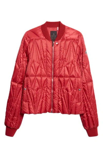 Moncler X Rick Owens Geocamo Flight Down Bomber Jacket In Red