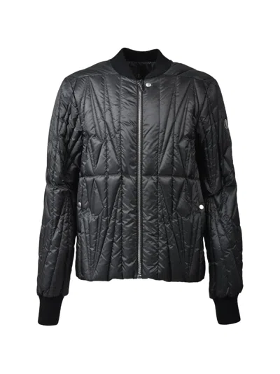 Moncler X Rick Owens Geocamo Flight Geometric-quilted Jacket In Black