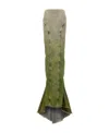 Moncler X Rick Owens Gradient-effect Denim Maxi Skirt In Green