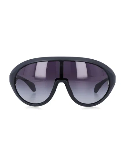Moncler X Rick Owens Gradient Shield Sunglasses In Metallic