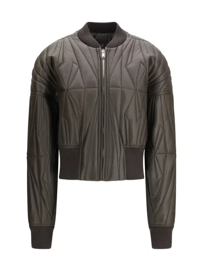 Moncler X Rick Owens Brown Lamb Ovis Aries Aries Bomber In Gray