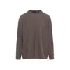 Moncler X Rick Owens Sophisticated Grey Sweatshirt In Virgin Wool And Cashmere Blend In Brown