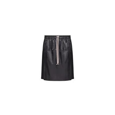 Moncler X Rick Owens Kilt Drawstring Shorts In Black