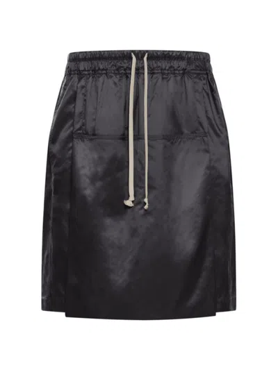 Moncler X Rick Owens Kiltshorts Drawstring Shorts In Black