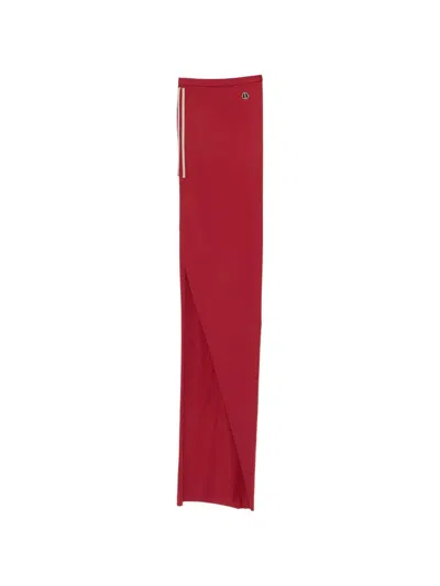 Moncler X Rick Owens Knitted Adjustable Skirt Clothing In Red