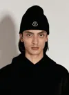 MONCLER X RICK OWENS LOGO EMBROIDERY CASHMERE BEANIE HAT