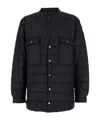 Moncler X Rick Owens Black Down Jacket With Logo Patch On The Sleeve And Snap Buttons In Tech Fabric Man In Black