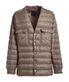 Moncler X Rick Owens Long-sleeved Down Jacket In Brown