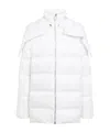 Moncler X Rick Owens Puffy Feather Down Jacket With High Collar In White