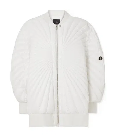 Moncler X Rick Owens Long-sleeved Down Jacket In White