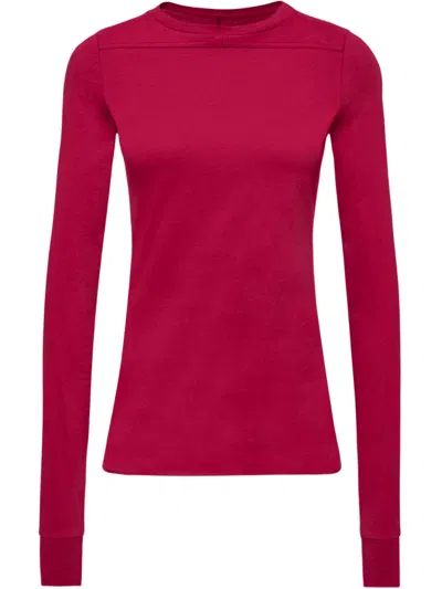 Moncler X Rick Owens Long-sleeved Slim Fit T-shirt - Size M In Red