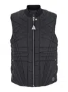 MONCLER X RICK OWENS 'MEGAPENTA' BLACK VEST WITH LOGO DETAIL ON THE ZIP PULLER AND LOGO PATCH ON THE FRONT IN TECH FABRIC