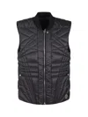 Moncler X Rick Owens 'megapenta' Black Vest With Logo Detail On The Zip Puller And Logo Patch On The Front In Black