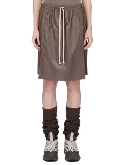 Moncler X Rick Owens Moncler  Rick Owens Logo Embroidered Drawstring Shorts In Brown