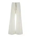 Moncler X Rick Owens 'belas' White Pants With Drawstring Waist And Logo Patch On The Side In White