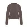 Moncler X Rick Owens Mu02d9c01 Biker Round Neck Pullover Women In Brown
