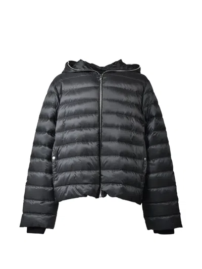 Moncler X Rick Owens Padded Hooded Jacket In Black