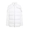 Moncler X Rick Owens Puffy Feather Down Jacket With High Collar In White
