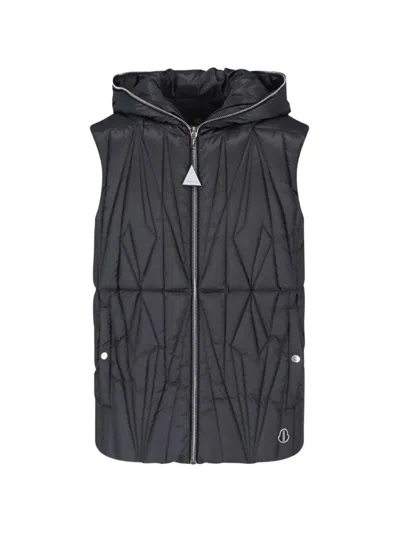 Moncler X Rick Owens Quilted Hooded Gilet In Black