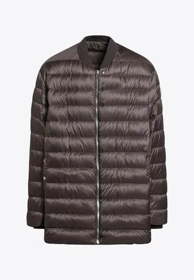 Moncler X Rick Owens Quilted Zip-up Down Jacket In Brown