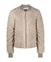 Moncler X Rick Owens Radiance Flight Padded Bomber Jacket In Nude