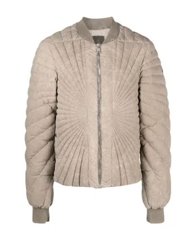 Moncler X Rick Owens Radiance Flight Padded Bomber Jacket In Nude