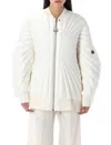 Moncler X Rick Owens Long-sleeved Down Jacket In White