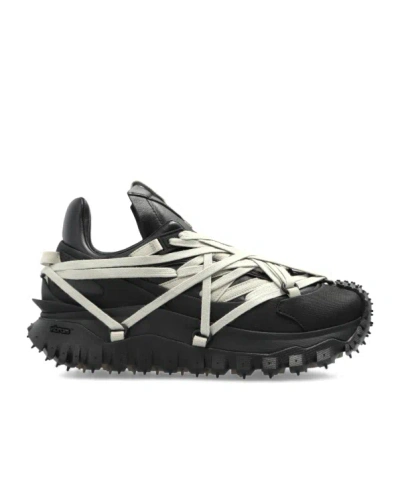 Moncler X Rick Owens Rick Owens Moncler Strapped Low-top Sneakers In Black